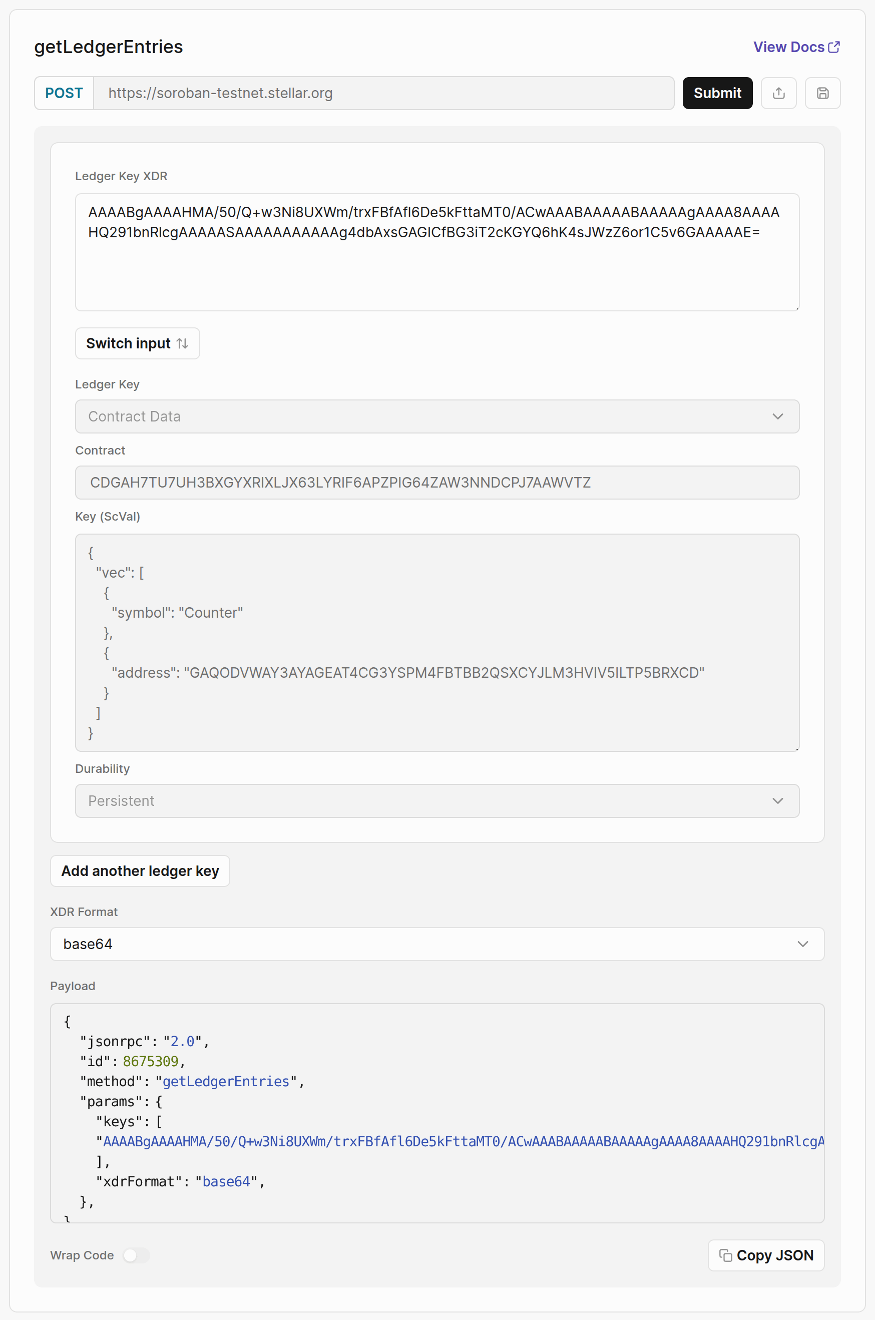 Lab: getLedgerEntries example